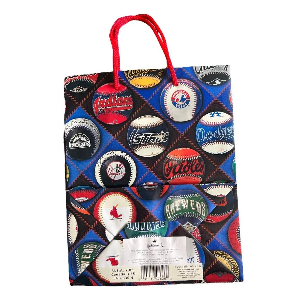 Vintage Hallmark Major League Baseball Teams Gift‎ Bag 8”X10” 1997